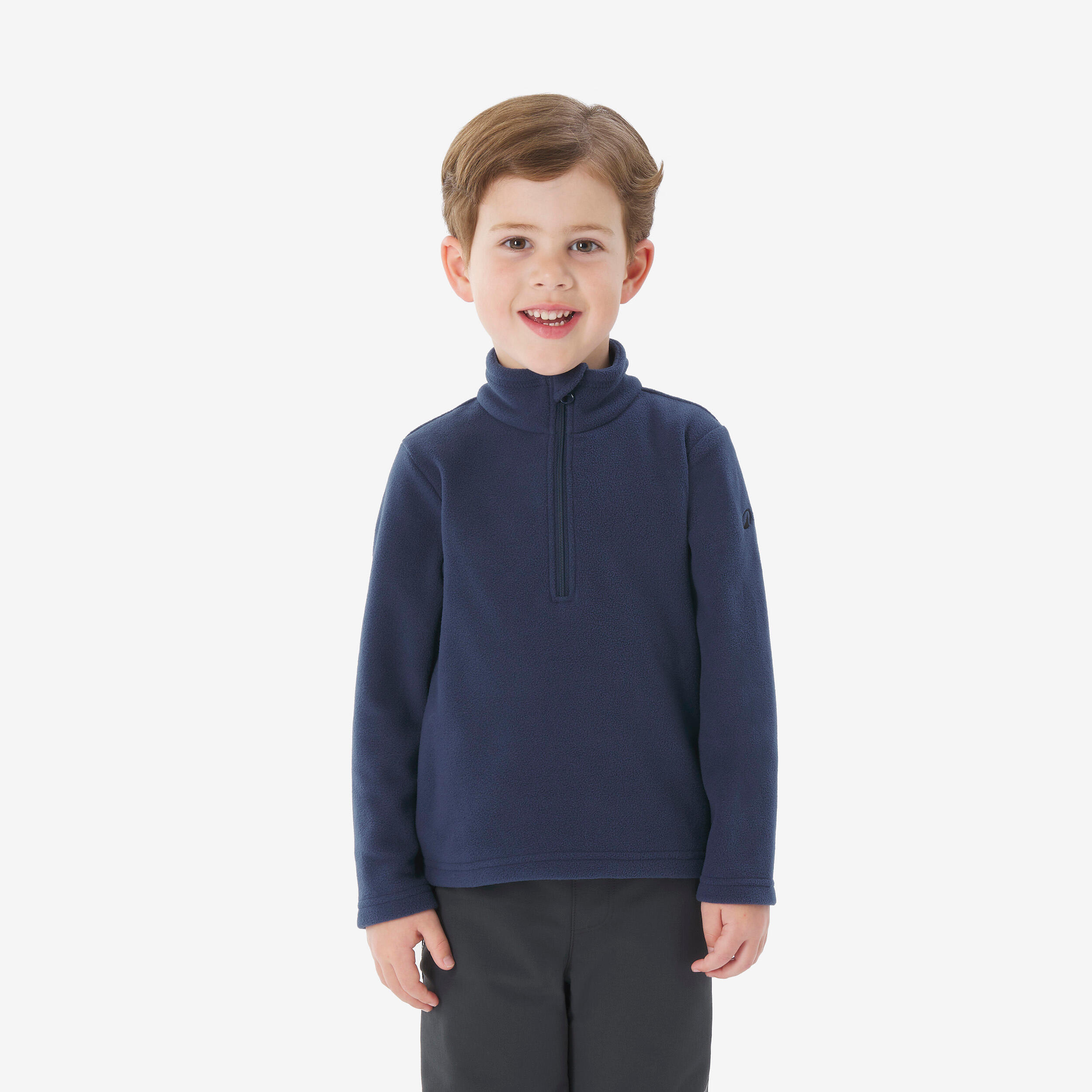 Kids’ Half-Zip Fleece Hiking Jacket, MH 100 Age 2–6 - QUECHUA