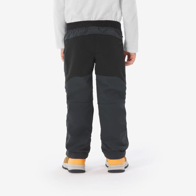 Pantalon softshell de randonnée enfant 2-6 ans, MH900 noir