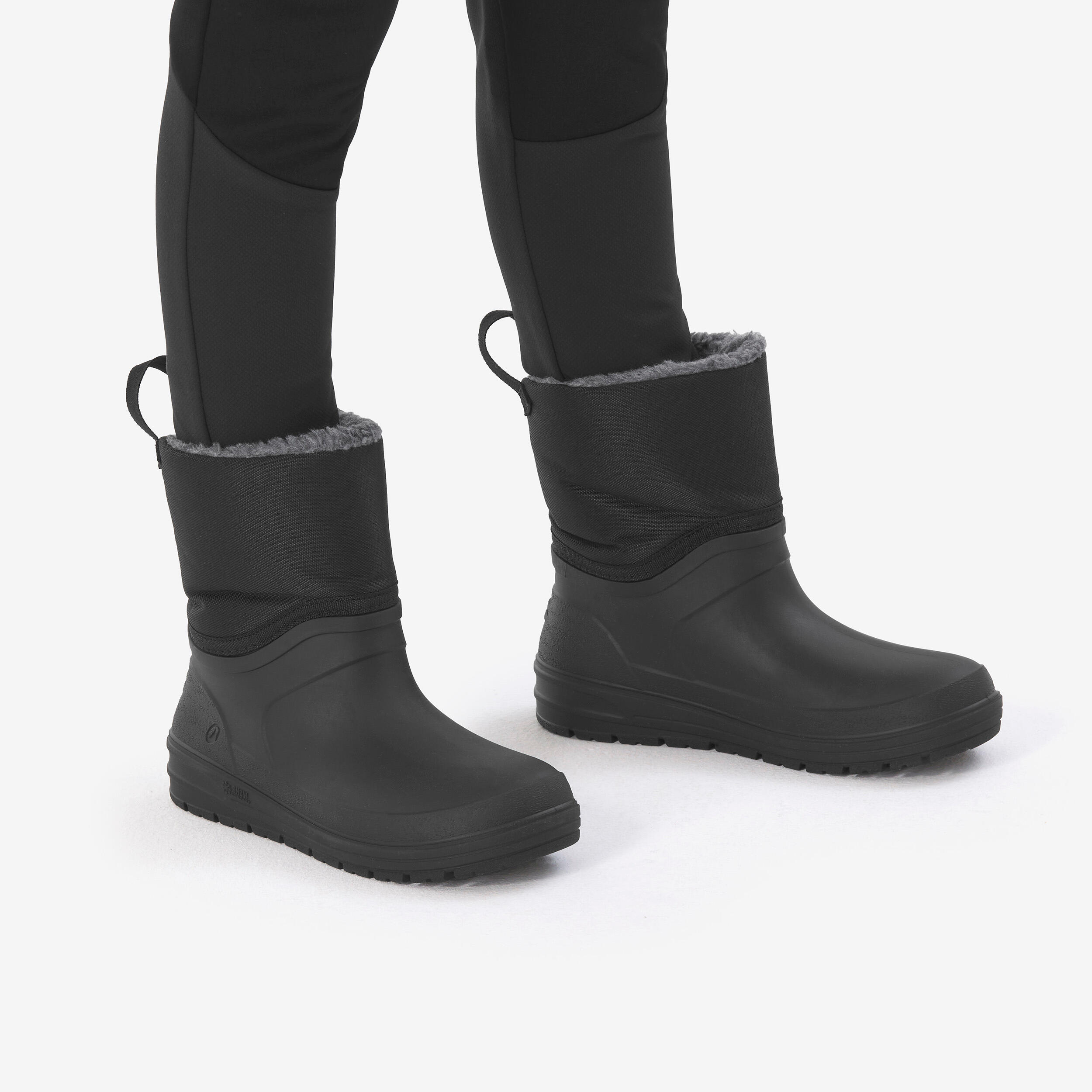 Junior Warm Waterproof Winter Boots SH100 - Black