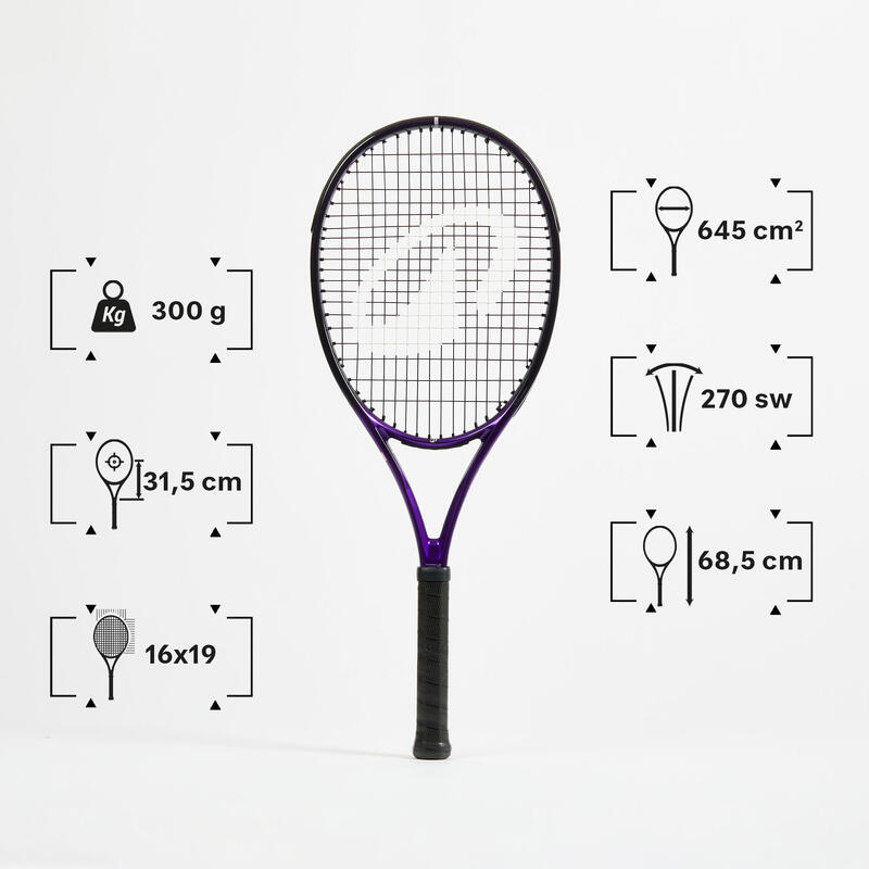 Yetişkin Tenis Raketi - Mor/Siyah - Kuikma Control Pro 300
