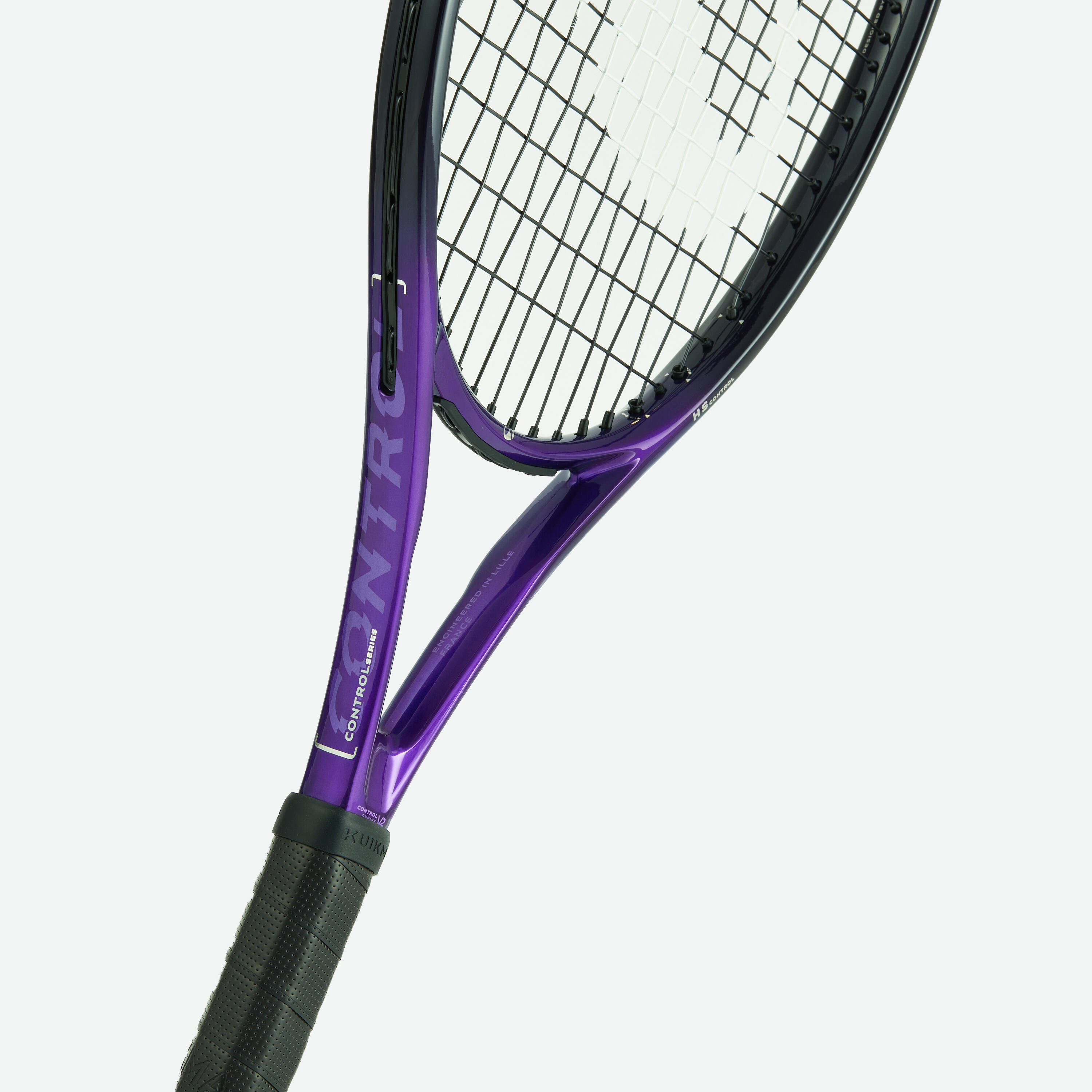 Raquette de tennis adulte - KUIKMA CONTROL Pro 300 Violet Noir 6/8
