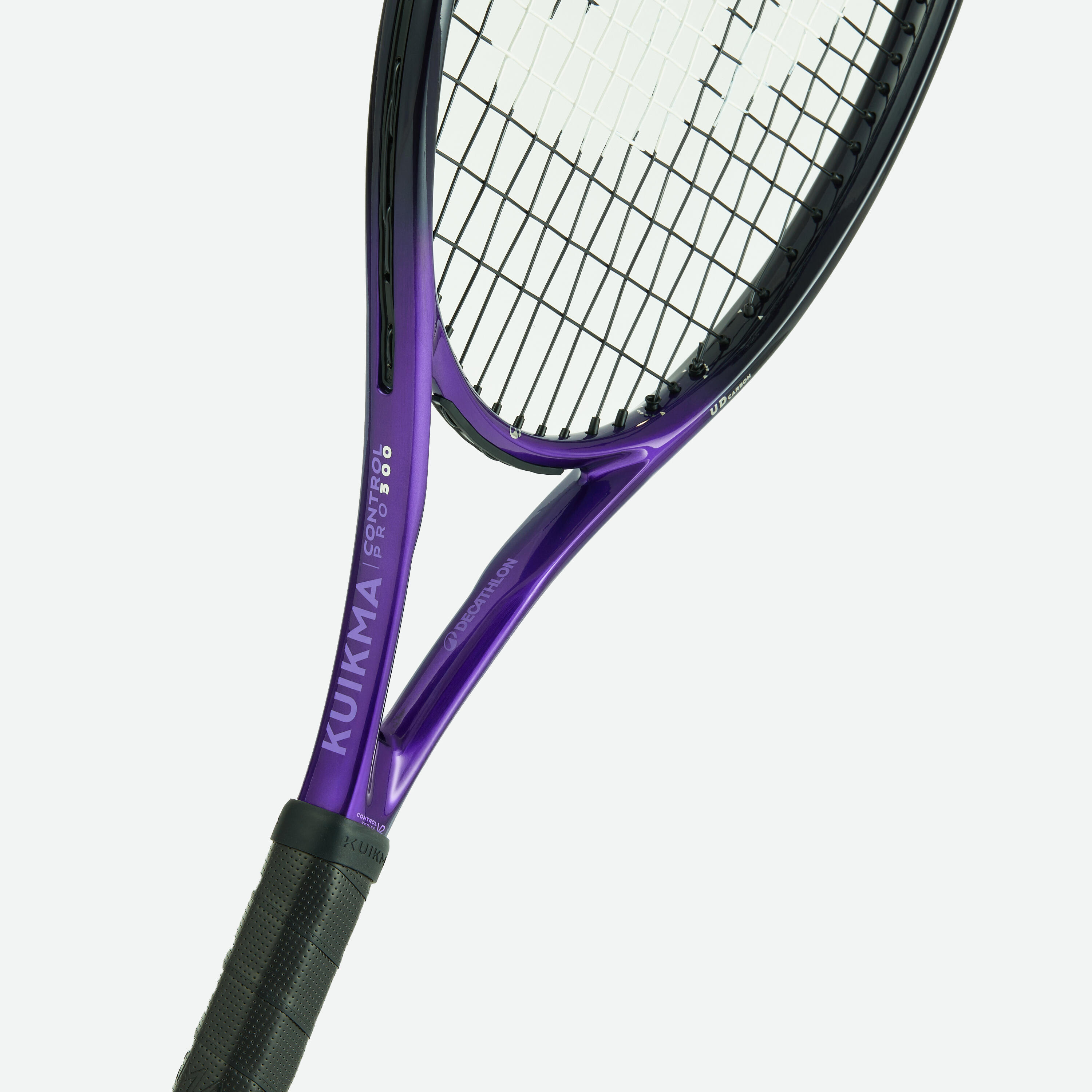 Raquette de tennis adulte - KUIKMA CONTROL Pro 300 Violet Noir 5/8