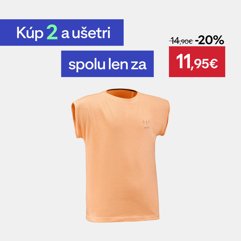 Detské turistické tričko NH100 7 - 15 rokov oranžové