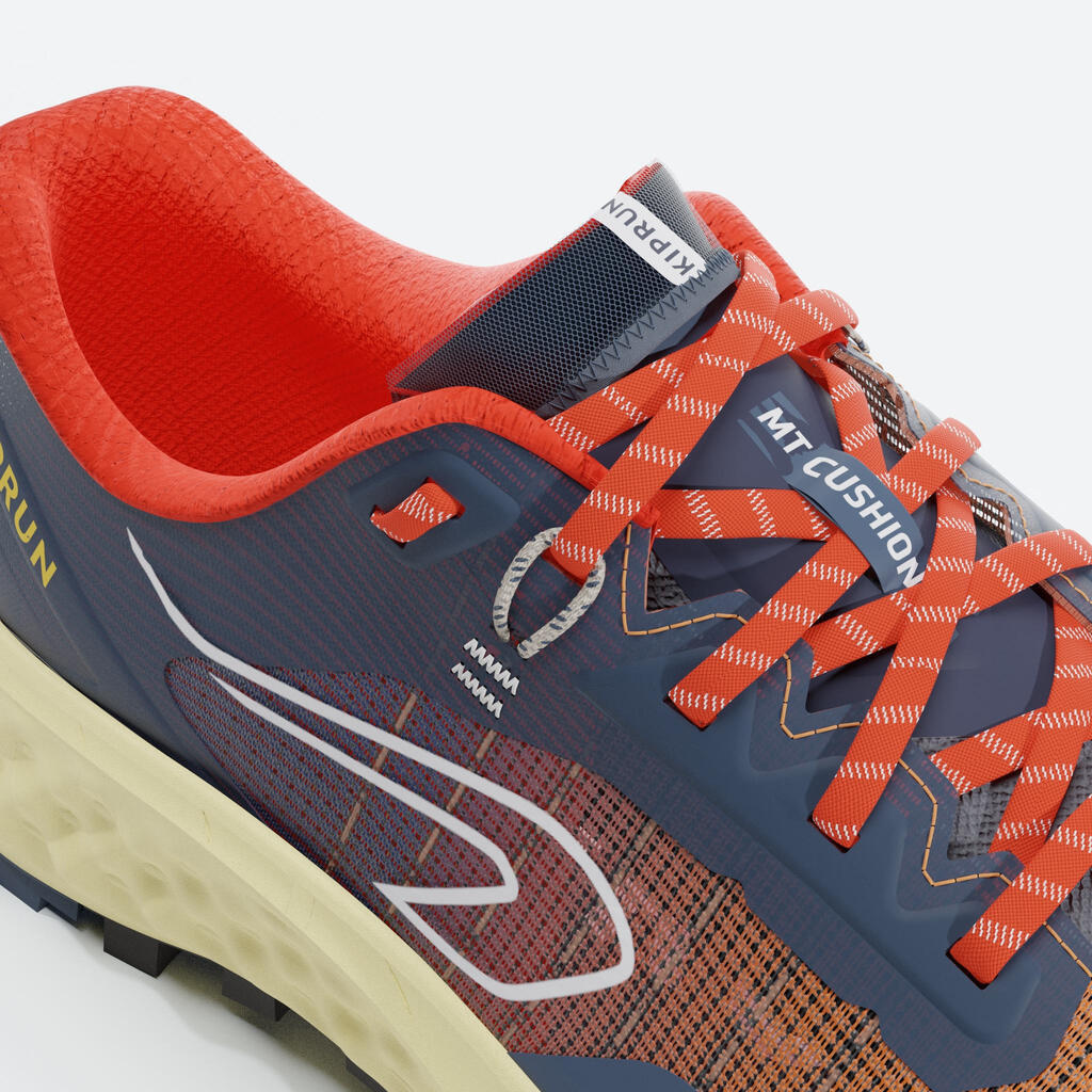 Patike za trail trčanje Kiprun MT Cushion 2 muške - plavo/narandžaste