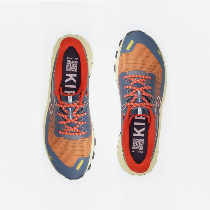 Chaussures de Trail Running Homme,  Kiprun MT Cushion 2 Bleu Orange