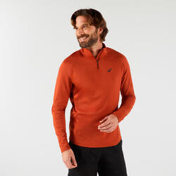 Sweat de tennis manches longues Homme - Thermic 1/2 ZIP Noir Rouge