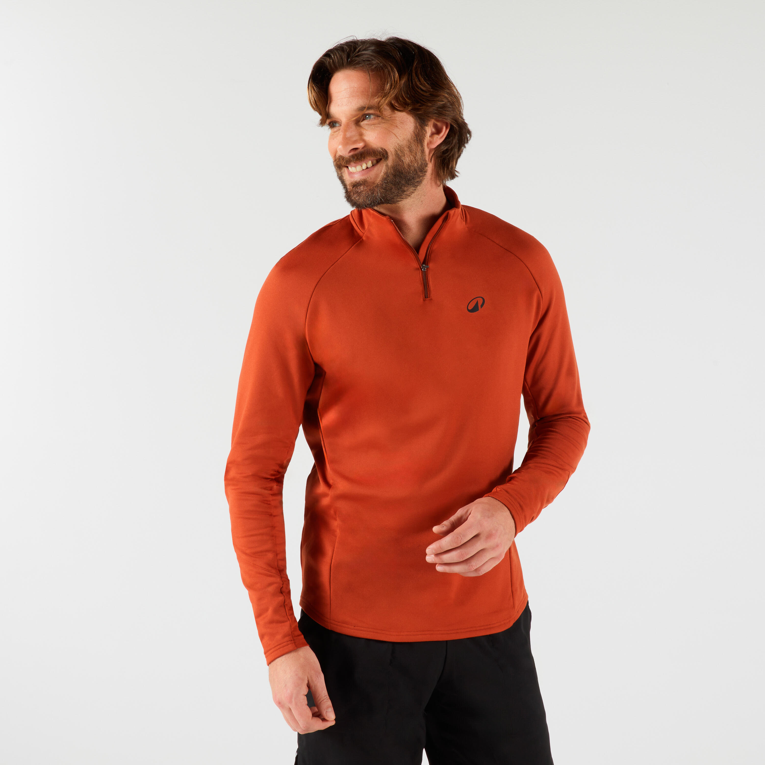 KUIKMA Felpa tennis uomo THERMIC 1/2 zip manica lunga rossa