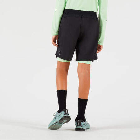 Шорти для тенісу для хлопців чорні/зелені