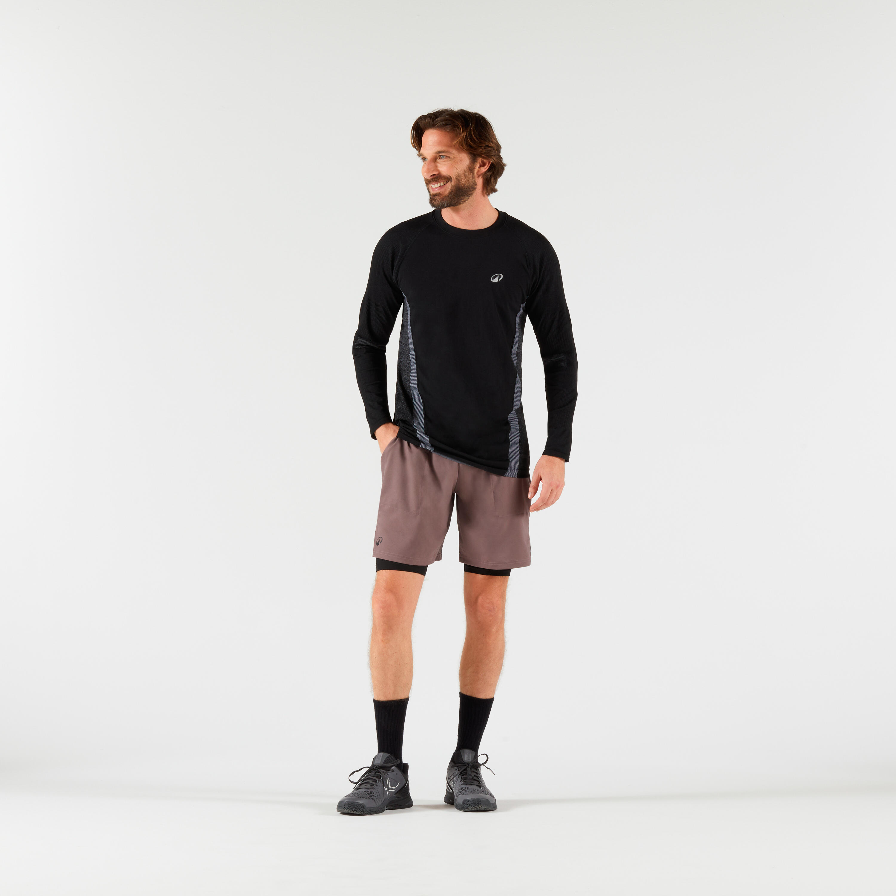 Herren Tennisshorts - Thermic 2-in-1 braun/schwarz 2/7