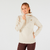 Sweat de tennis zippé à capuche, femme beige