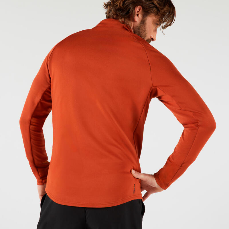 Erkek Uzun Kollu Yarım Fermuarlı Tenis Sweatshirtü - Kiremit Rengi - Thermic