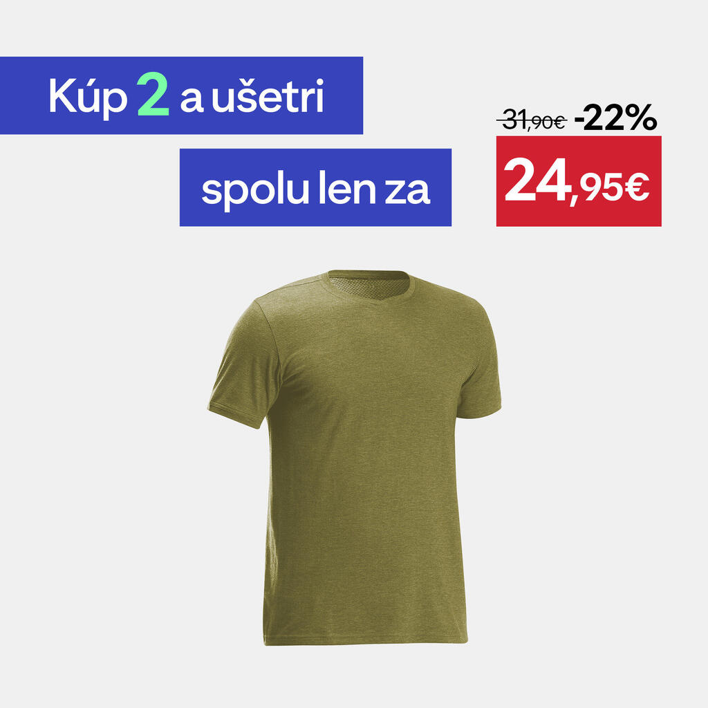 Pánske tričko NH500 Fresh kaki