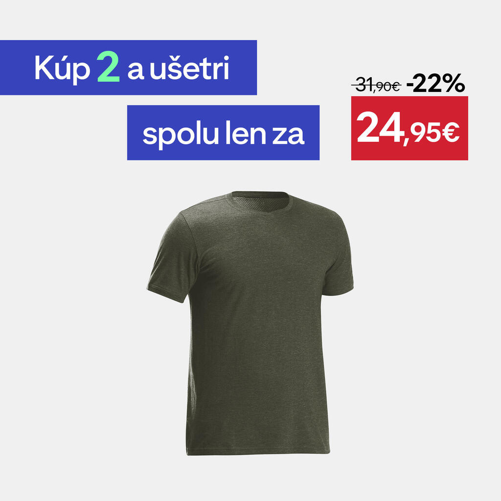 Pánske tričko NH500 Fresh recyklované kaki