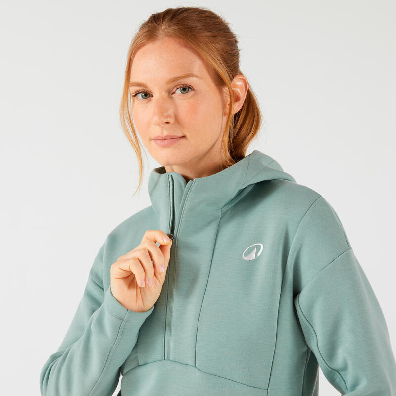 Kadın Kapüşonlu Tenis Sweatshirtü - Yeşil