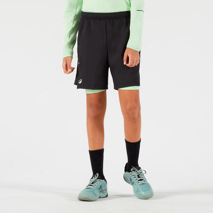 Jungen Tennisshorts Thermic - TSH TH schwarz/grün