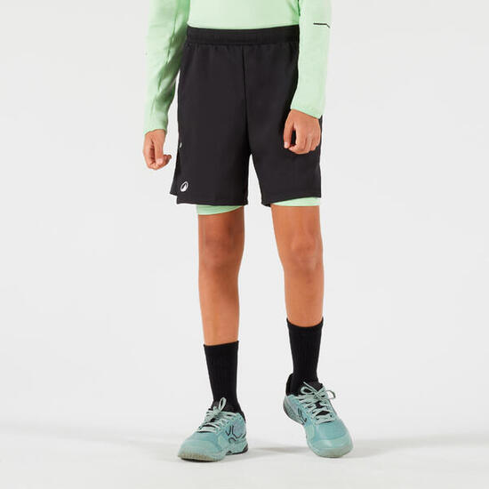 Jungen Tennisshorts Thermic - TSH TH schwarz/grün