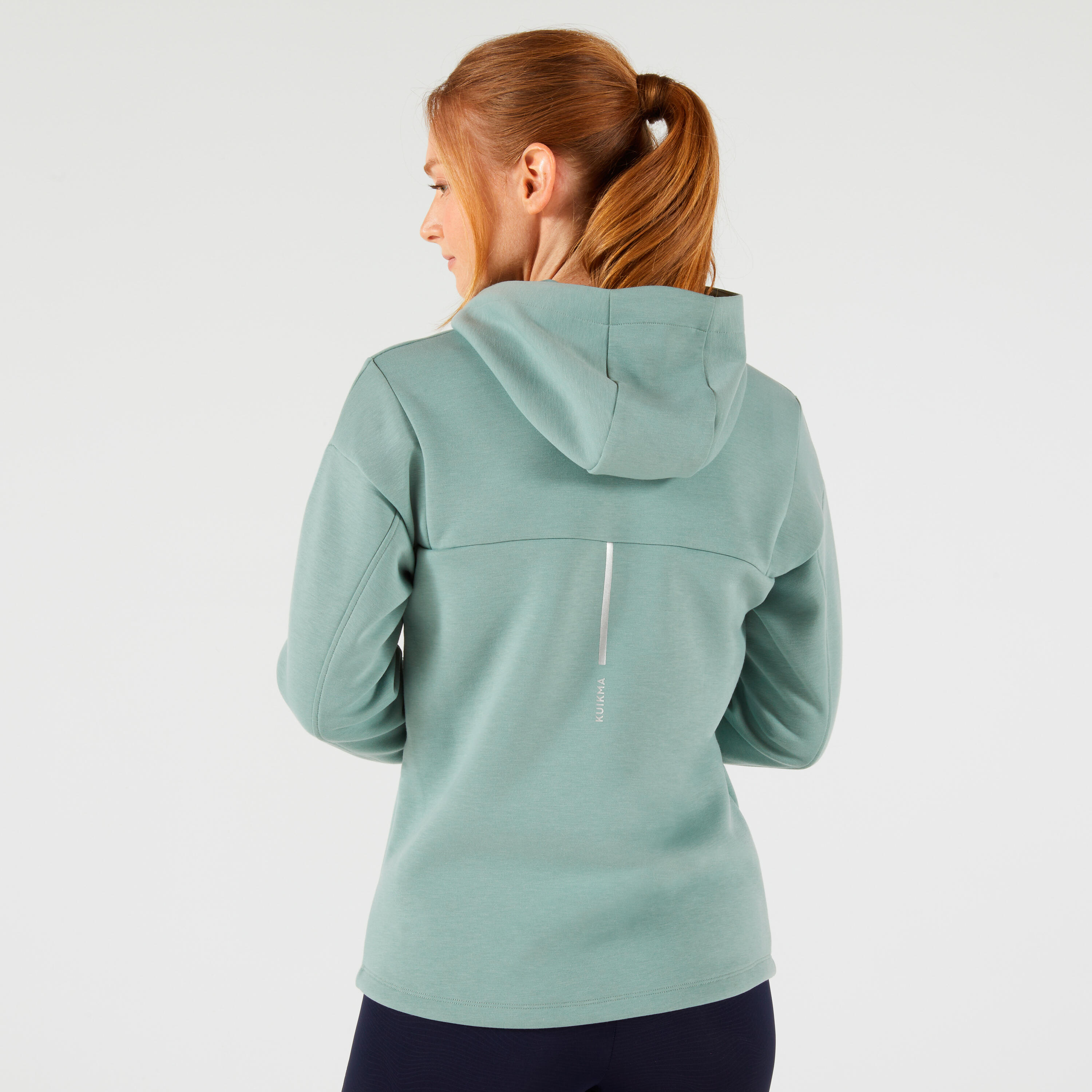Felpa tennis donna con zip e cappuccio verde 4/6