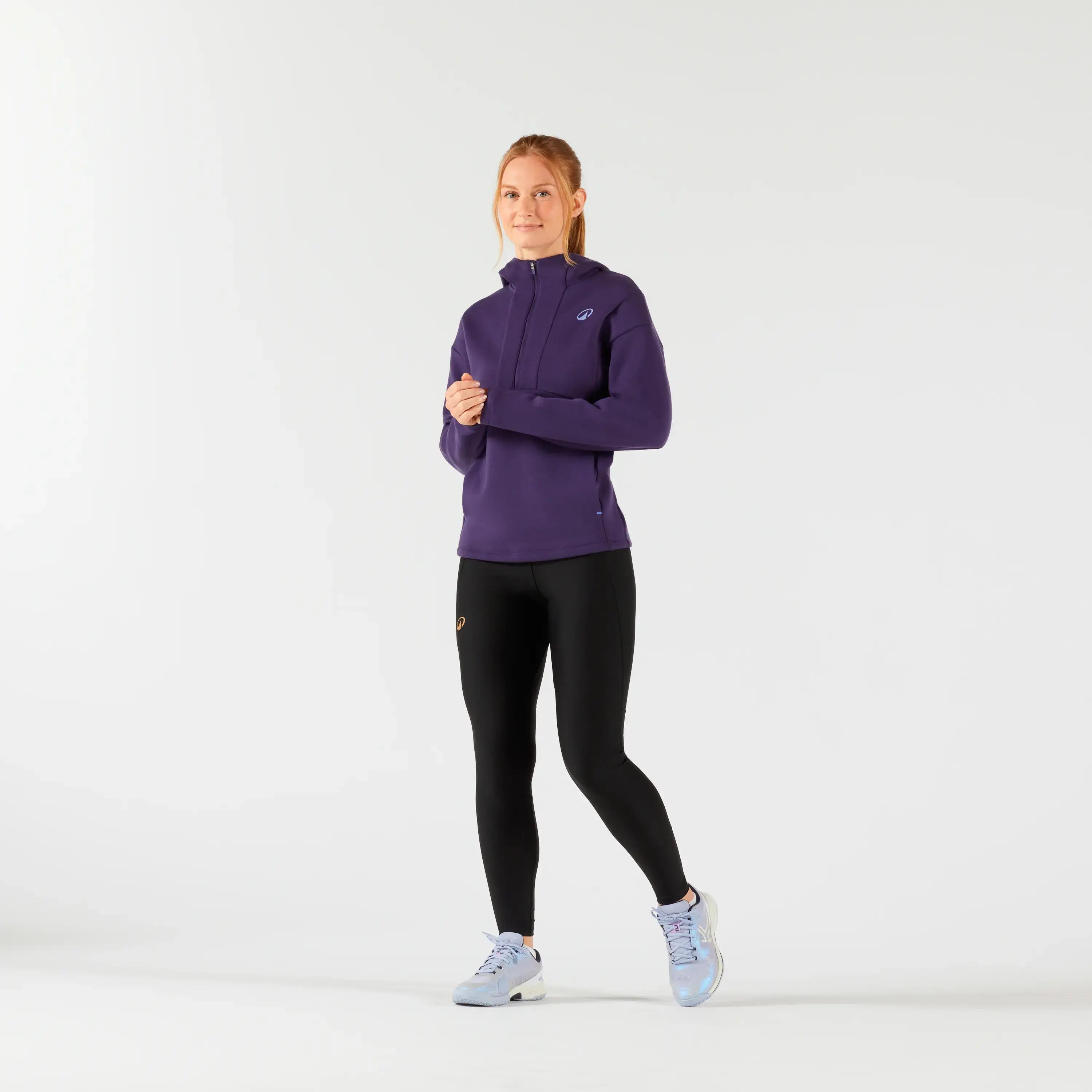 Women's Zip-Up Tennis Hoodie - Purple -  2