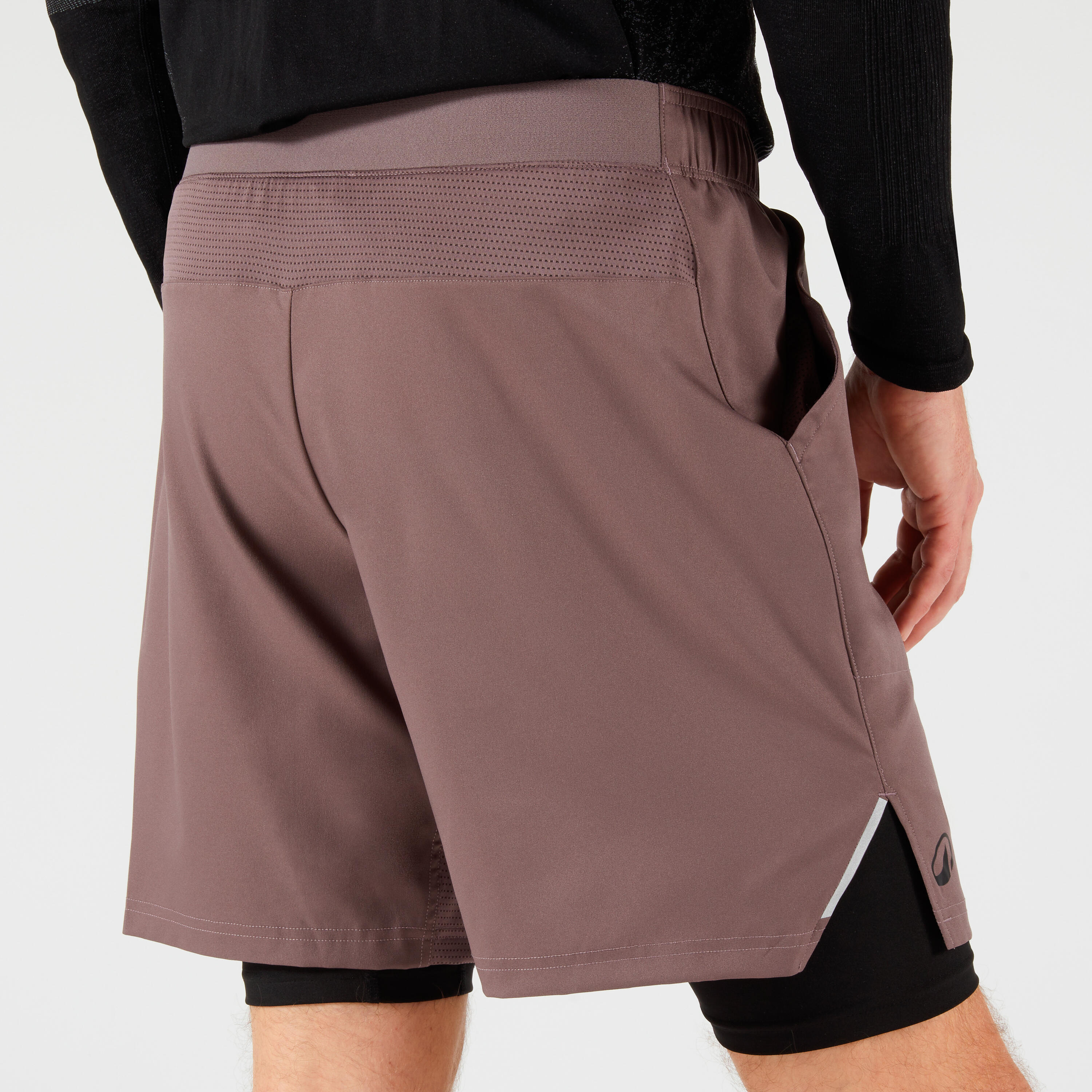 Herren Tennisshorts - Thermic 2-in-1 braun/schwarz 5/7