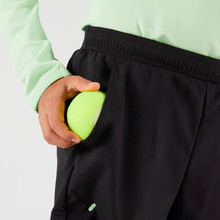 Шорти для тенісу для хлопців чорні/зелені