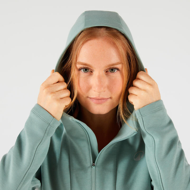 Kadın Kapüşonlu Tenis Sweatshirtü - Yeşil