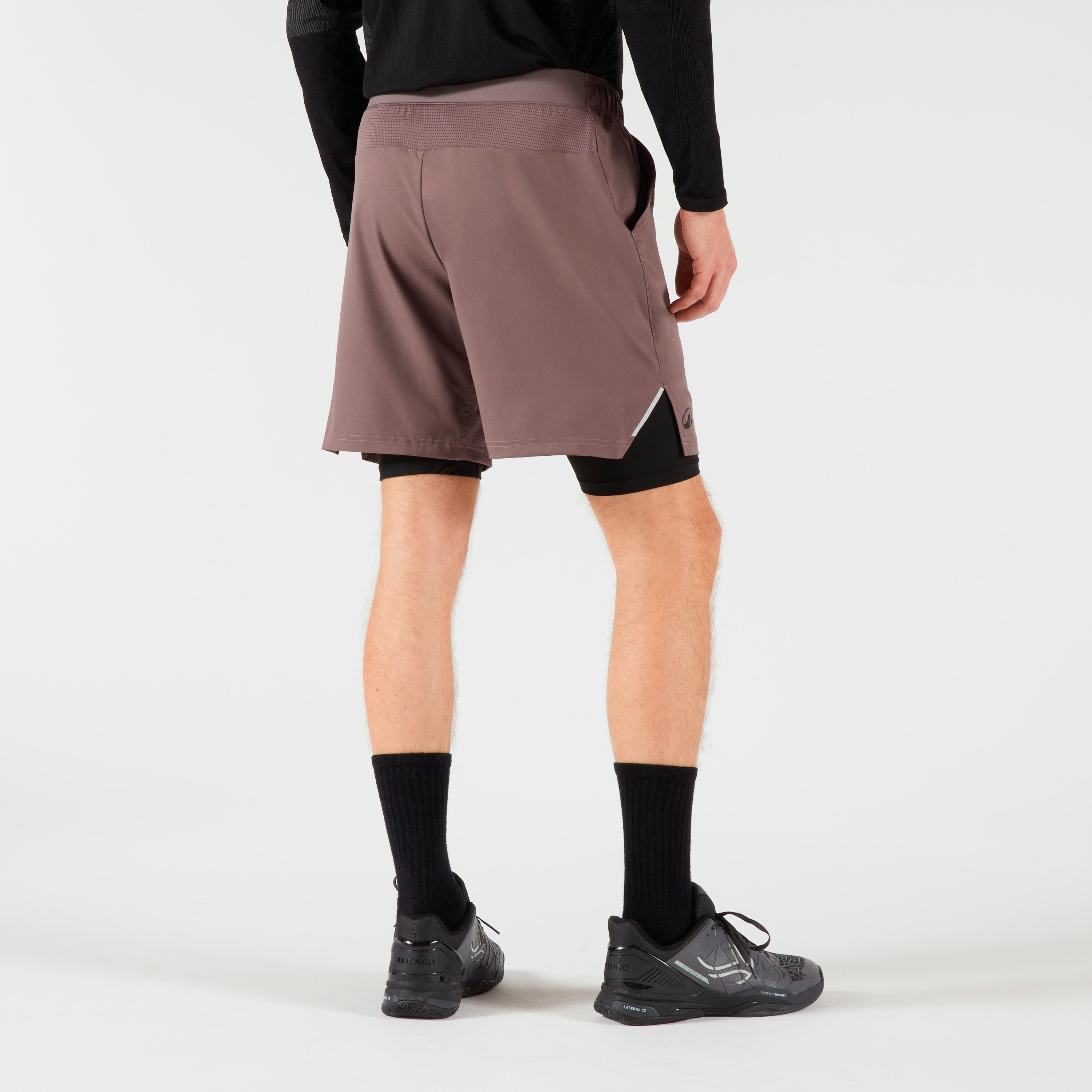 Herren Tennisshorts - Thermic 2-in-1 braun/schwarz 4/7
