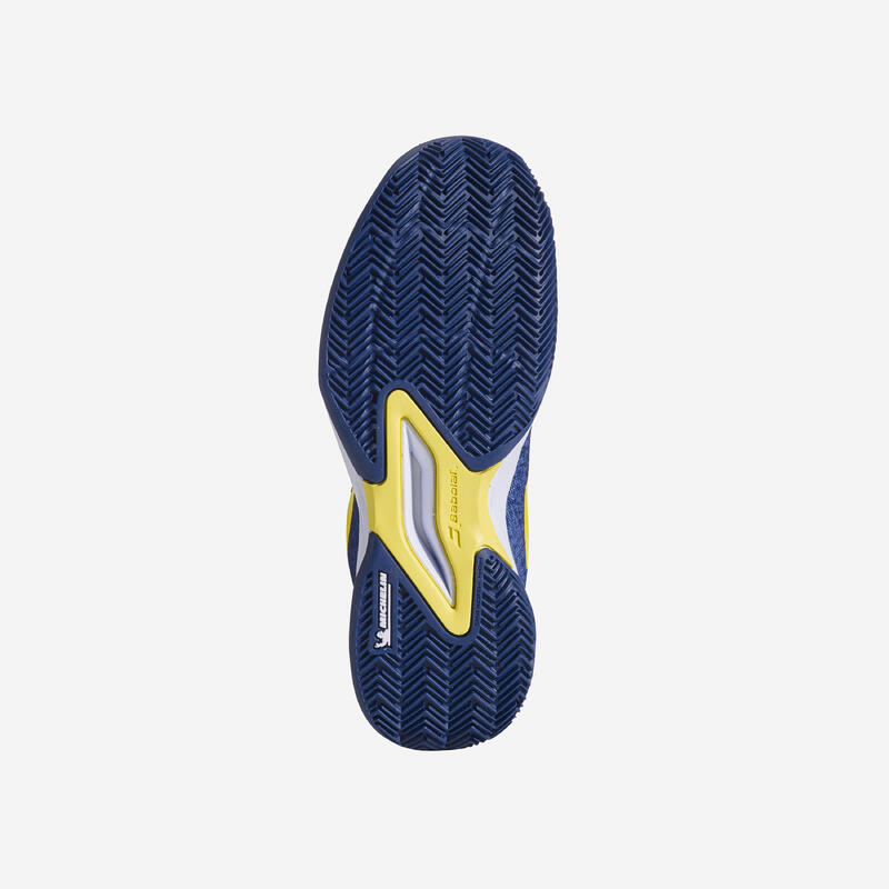 Chaussures de tennis enfant multicourt - Babolat Jet Mach 3 Jr bleu jaune