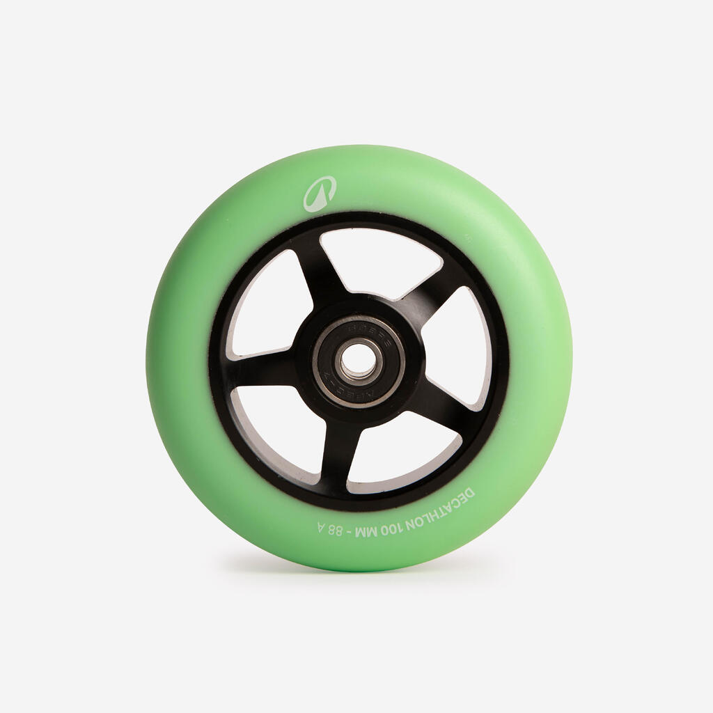 PU sportinio paspirtuko ratukas „Alu Core“, 100 mm, juodas