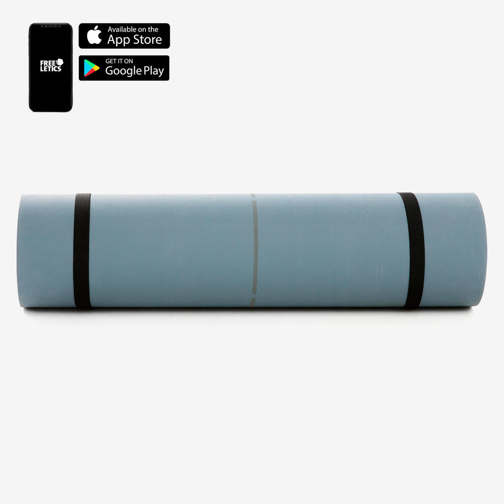 Durable Fitness Mat Tone Mat 500 - 170 cm x 62 cm x 8 mm - Grey