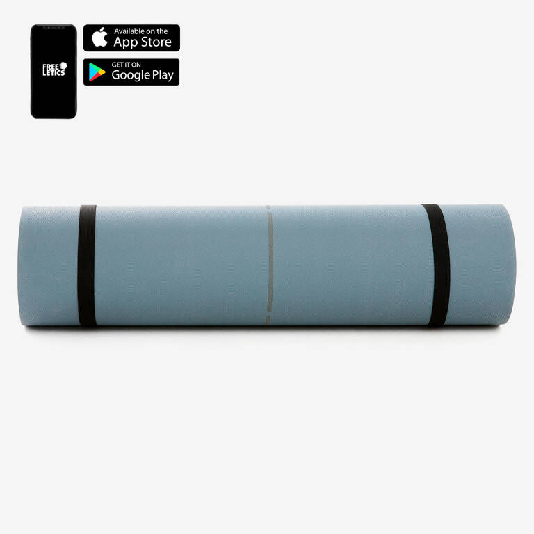 Durable Fitness Mat Tone Mat 500 - 170 cm x 62 cm x 8 mm - Grey
