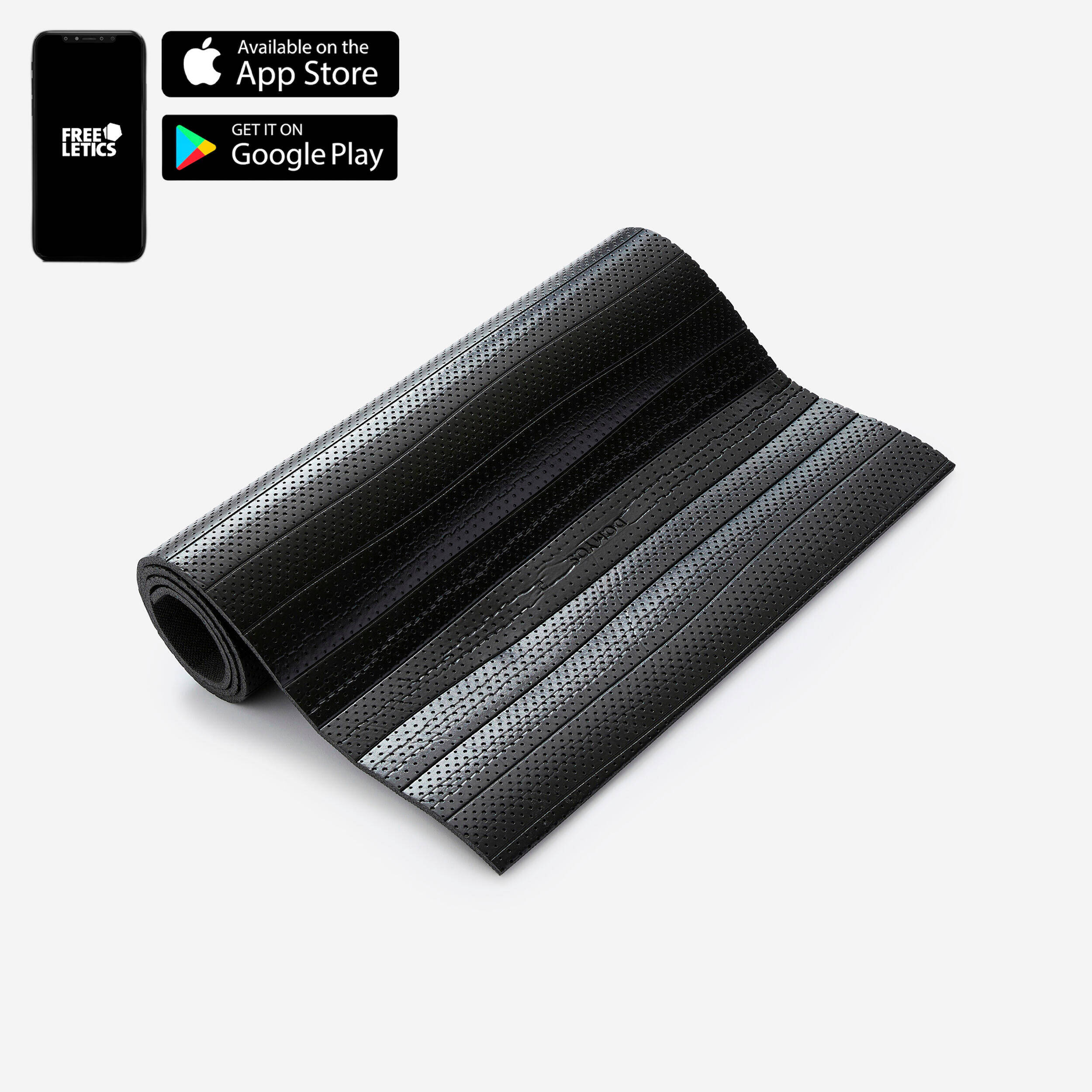 140 cm x 50 cm x 7 mm Durable Fitness Floor Mat 100 - Black -  2
