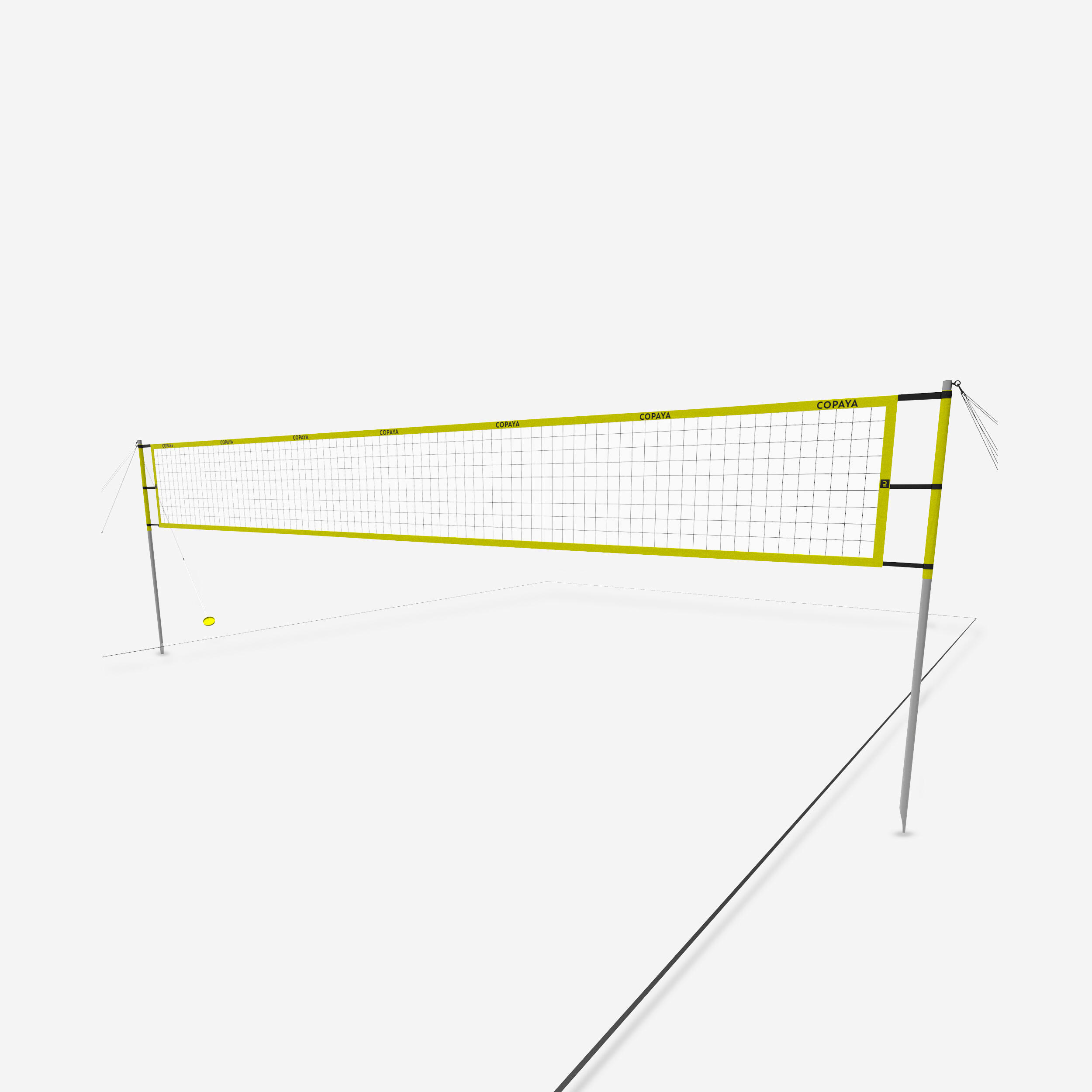 KIPSTA Beachvolleyballnetz Set offizielle Maße 8 x 16 m drei Höhen – BV900 gelb | 03583788162988 KIPSTA Beachvolleyballnetz Set offizielle Maße 8 x 16 m drei Höhen – BV900 gelb | 03583788162988