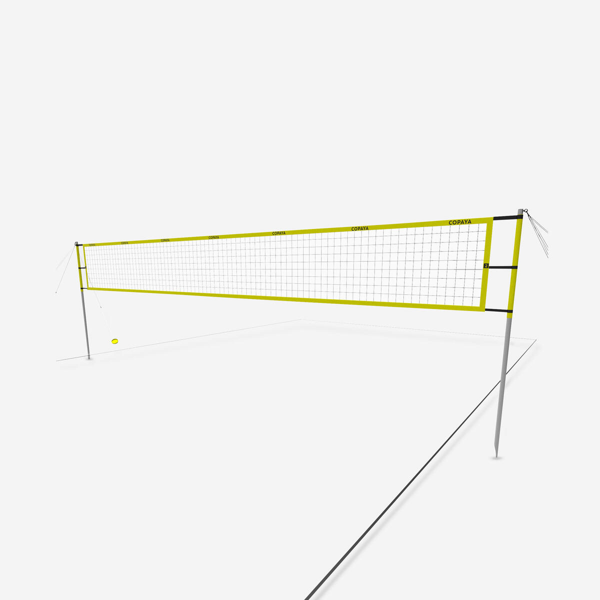 Set de beach volley - Dimensions officielles -  BV900 Jaune