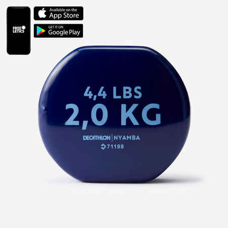 Fitness 2 kg Dumbbells Twin-Pack - Navy Blue