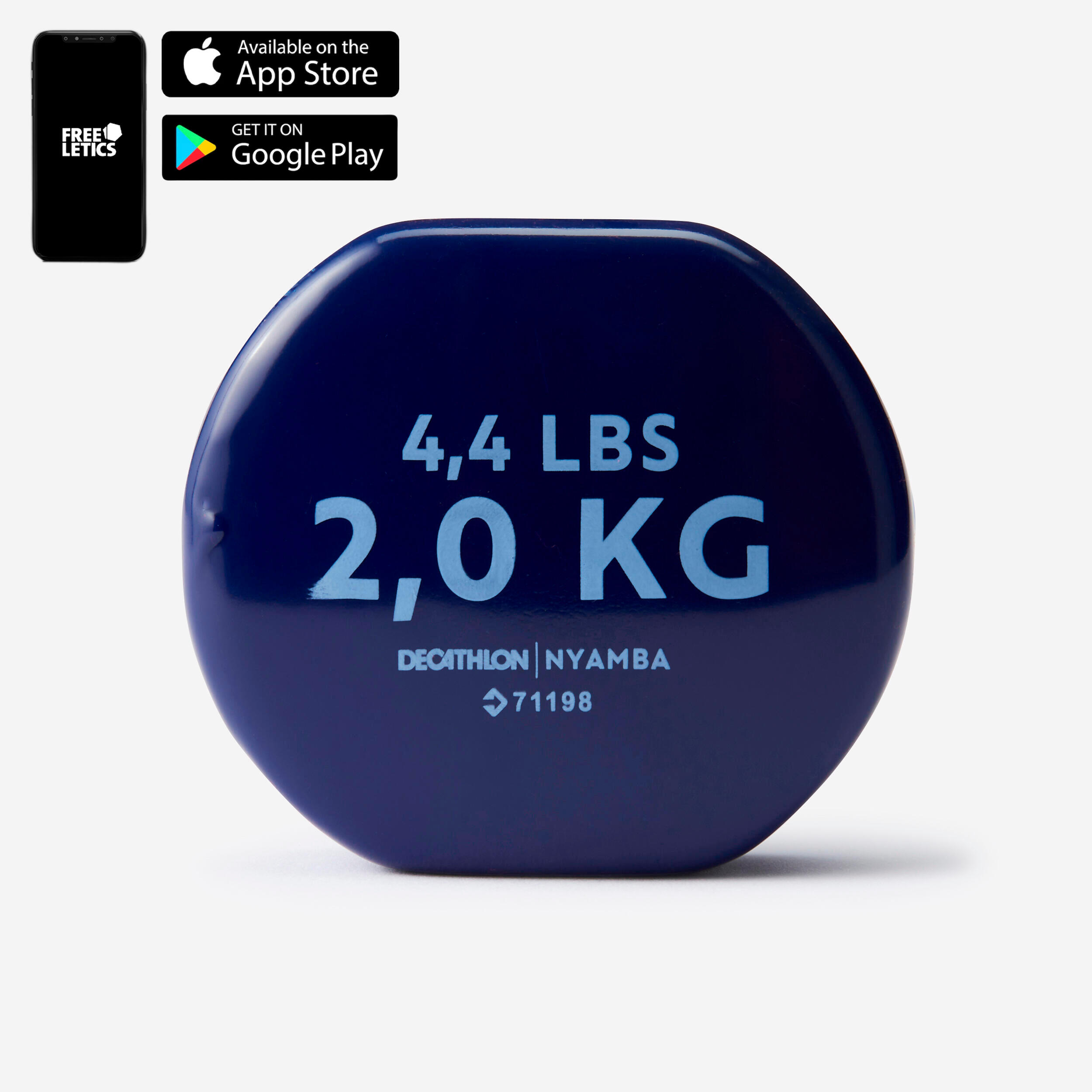 Paire d’haltères – 2 kg bleu marine - DOMYOS
