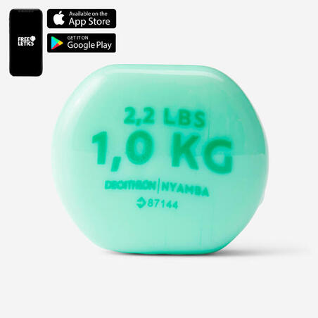 ПАРА ГАНТЕЛЕЙ ПО 1 КГ ДЛЯ ФИТНЕСА ЗЕЛЕНЫХ