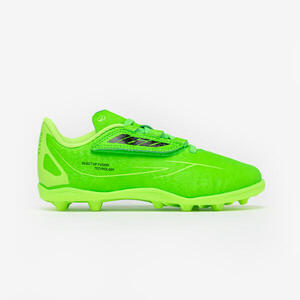Botas de fútbol niño con velcro 160 EASTY MG verde neón