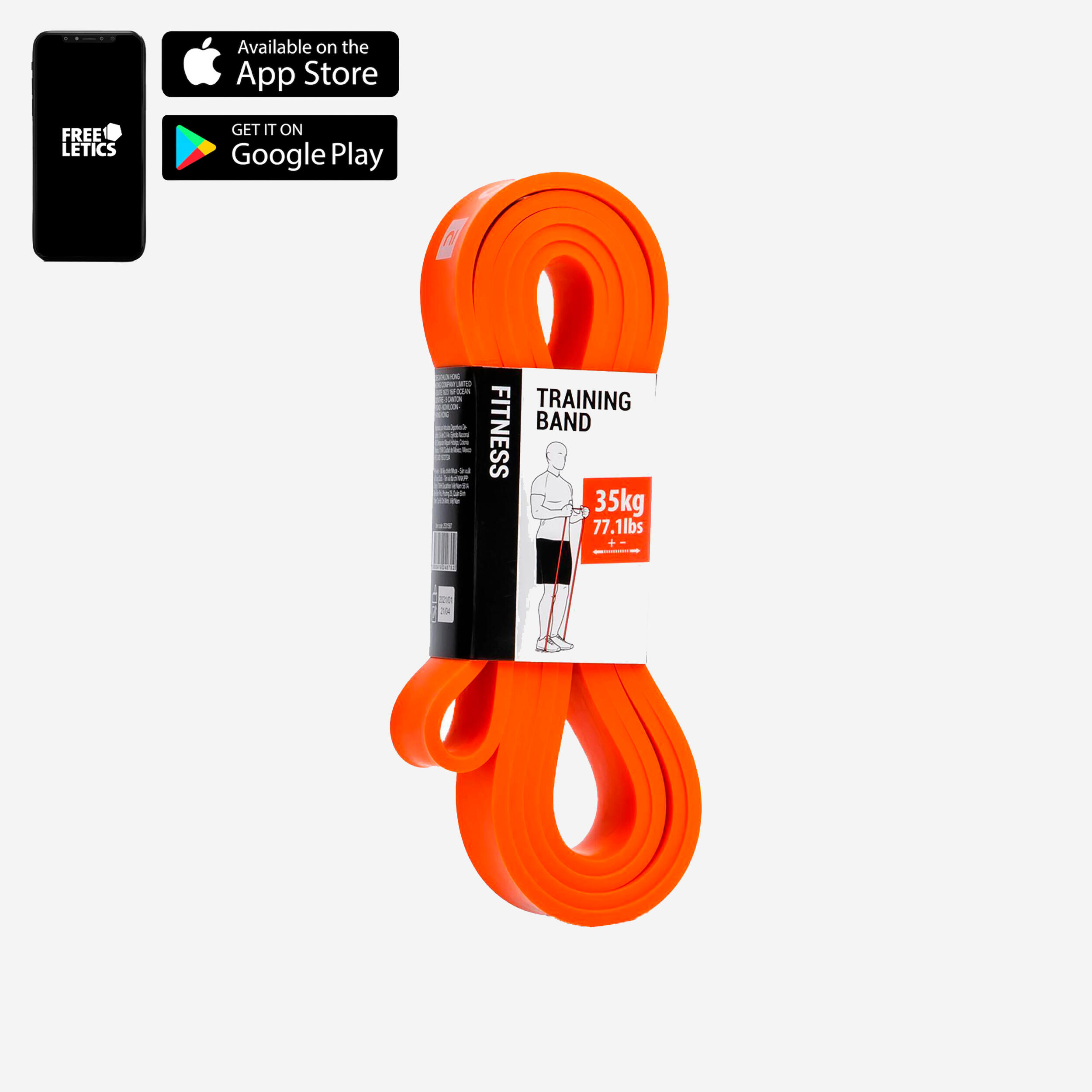 Weerstandsband training band 35 kg oranje 2/2