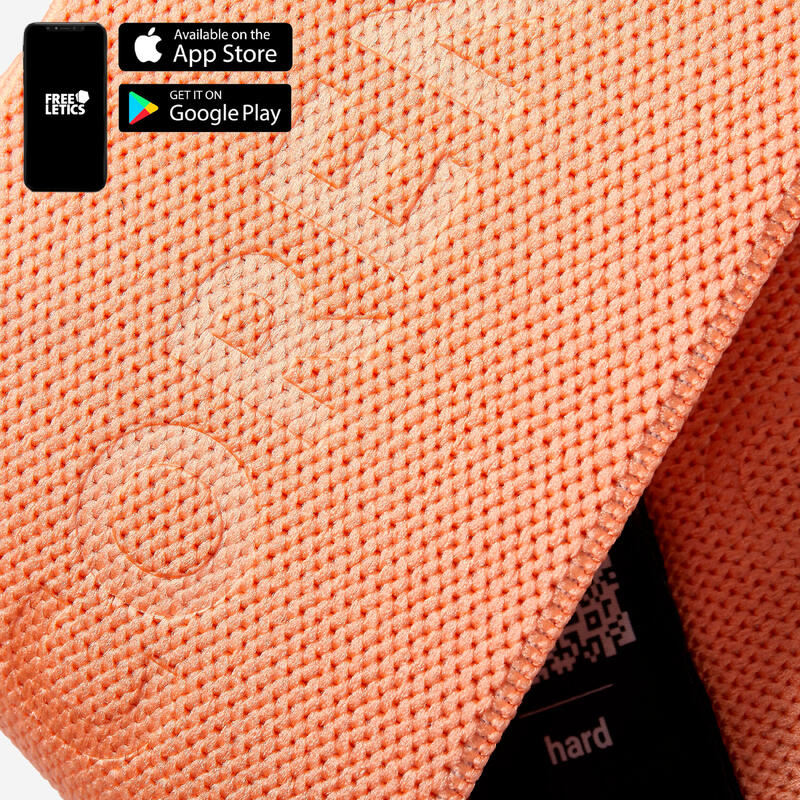 Élastique textile pour fessier de fitness résistance hard, orange