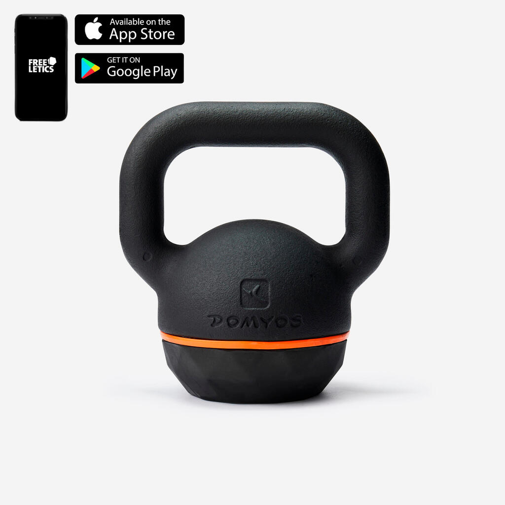 Kettlebell 16 kg liatinový s gumenou základňou