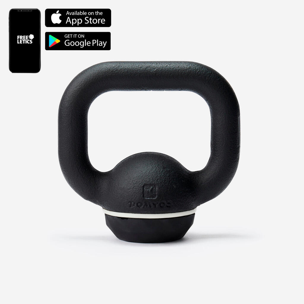 Kettlebell en fonte et base caoutchouc - 4 kg