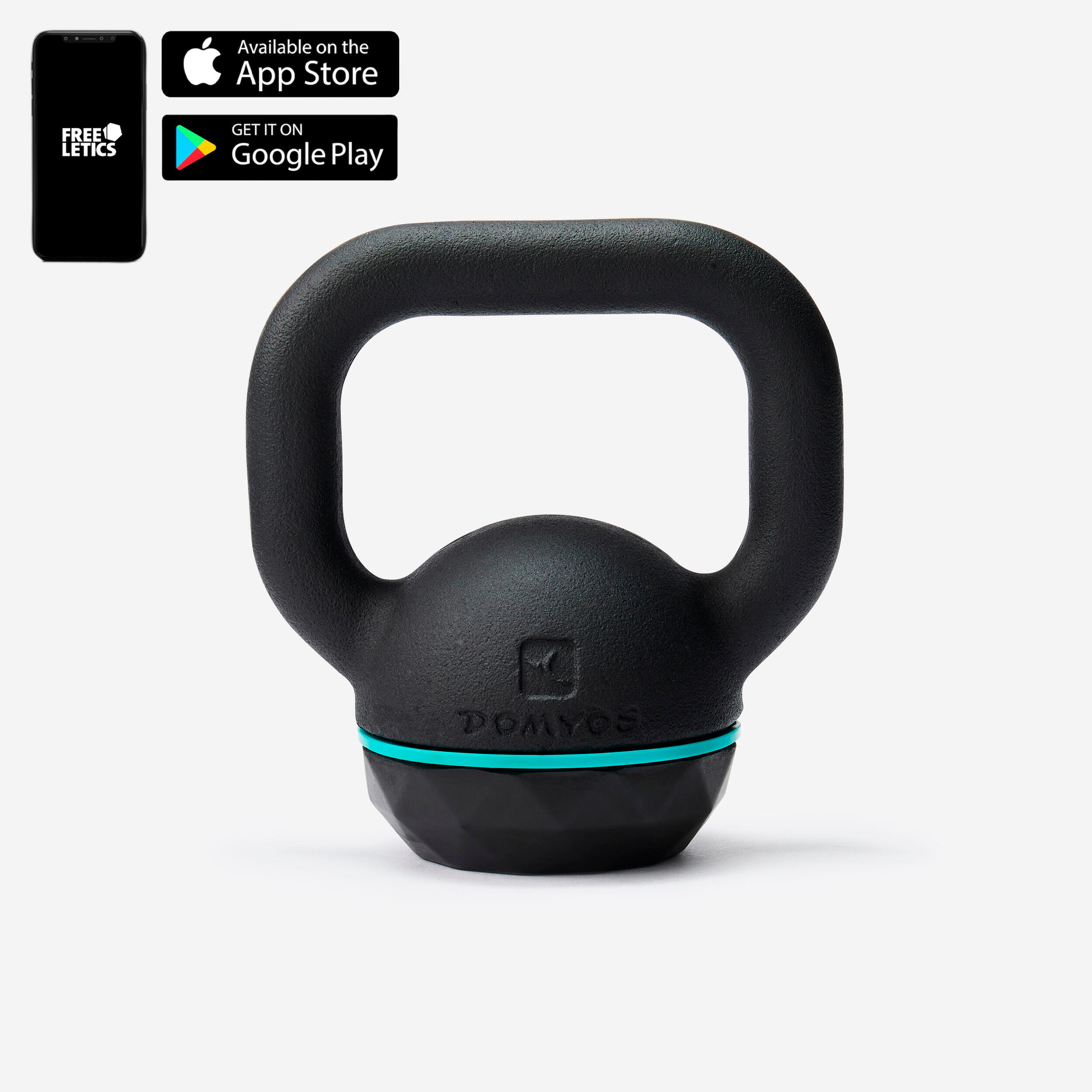 Kettlebell en fonte et base caoutchouc 6 kg, fonte en partie recyclée 2/4