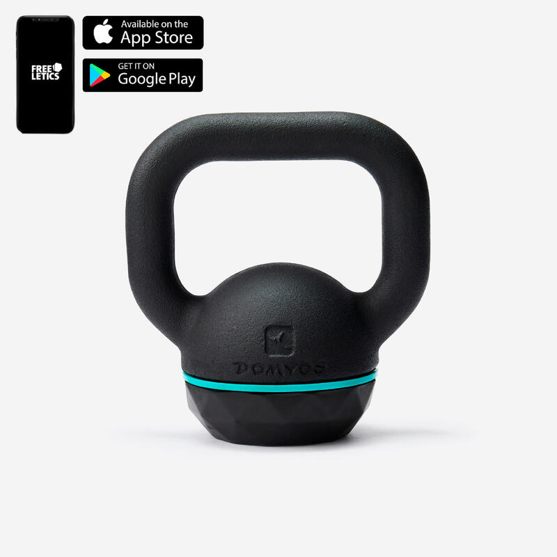 Ganteră Kettlebell din fontă parțial reciclată și bază din cauciuc 6 kg