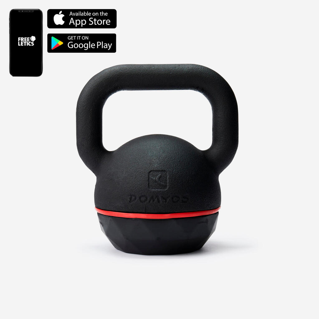 Kettlebell en fonte et base caoutchouc - 20 kg