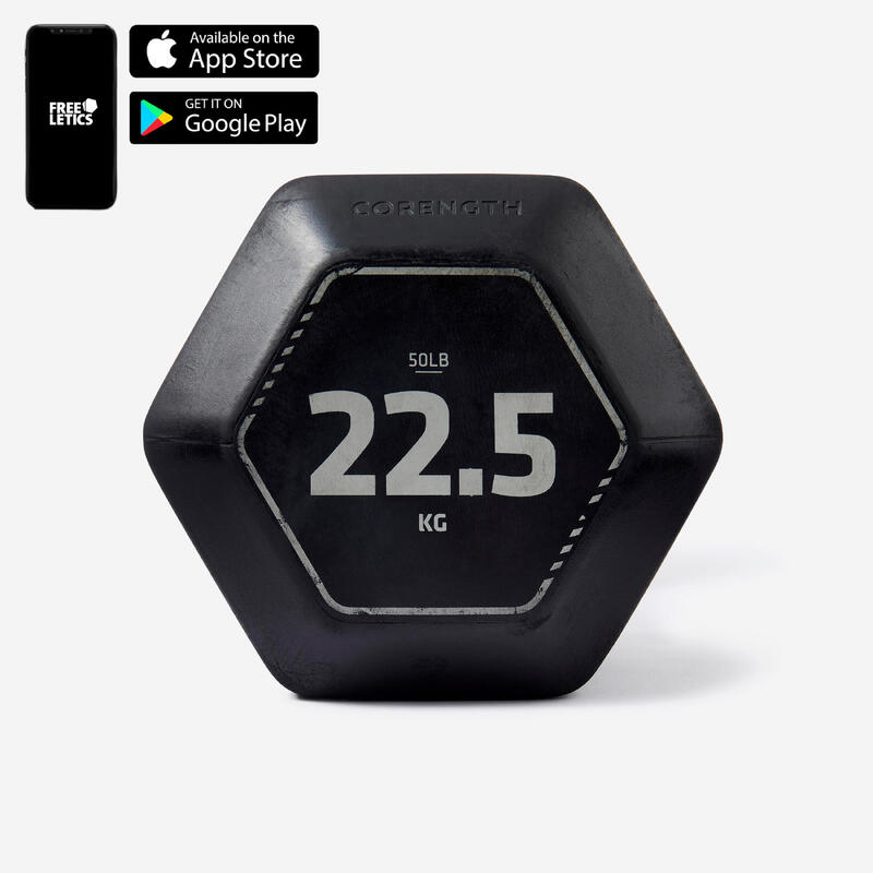 Činka na posilování a kruhový trénink šestihranná Hex Dumbbell 22,5 kg