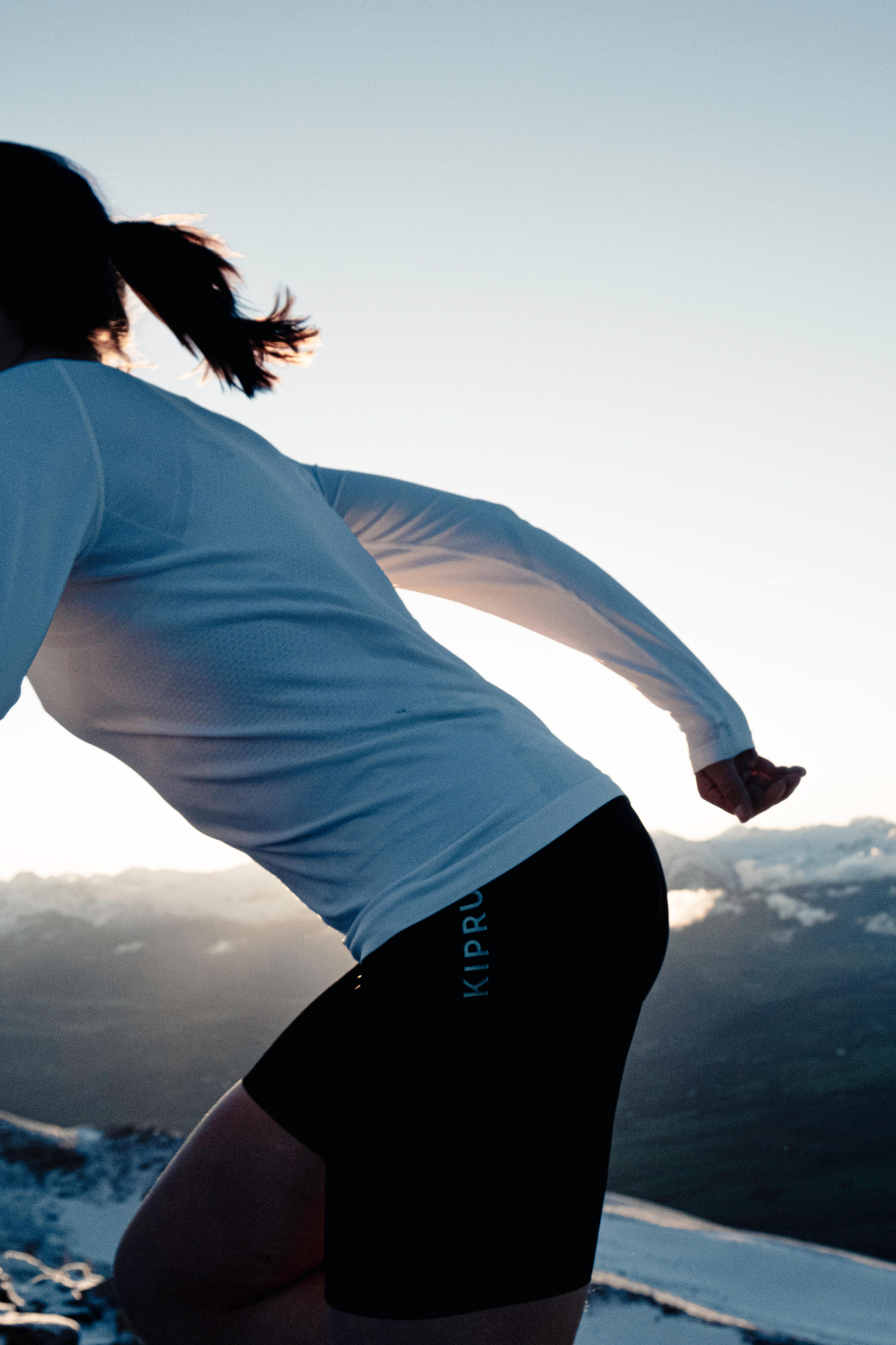 T-Shirt manches longues running Femme sans couture, KIPRUN Run 500 blanc 9/11