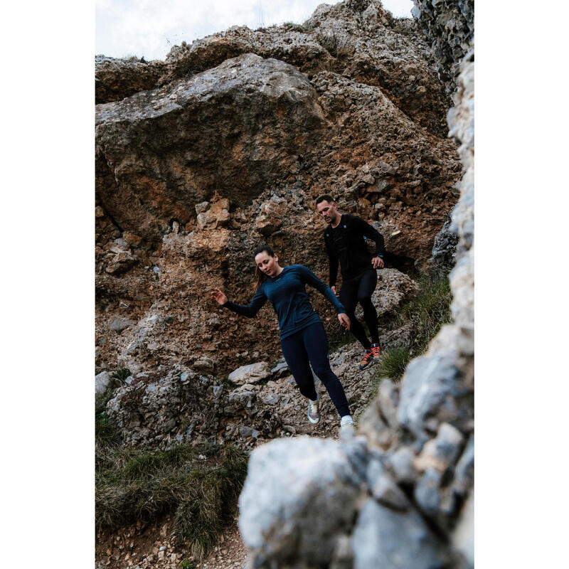 Bluză din lână merino KIPRUN Run 900 Bleumarin damă