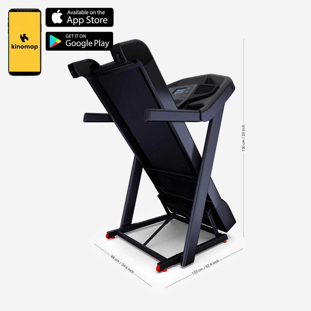 Tapis de course t900d connecté et performant, 18 km/h, 50x143cm