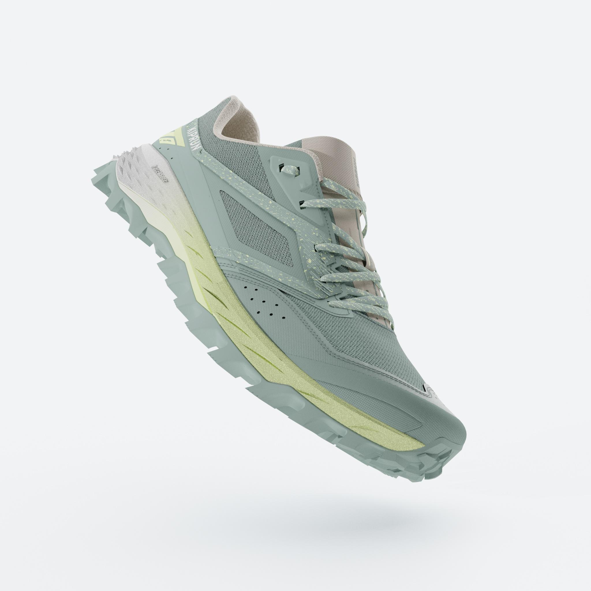 Kiprun XT8 Women's Trail Running Shoes - Green/Yellow - Decathlon