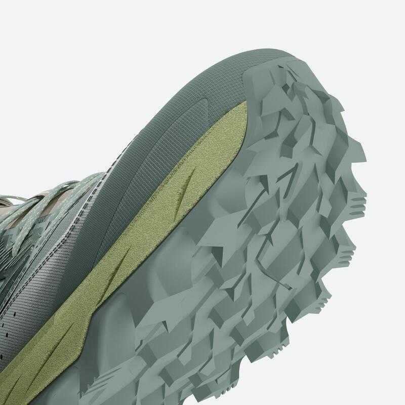 Chaussures de Trail Running Femme, Kiprun XT8 Vert Jaune